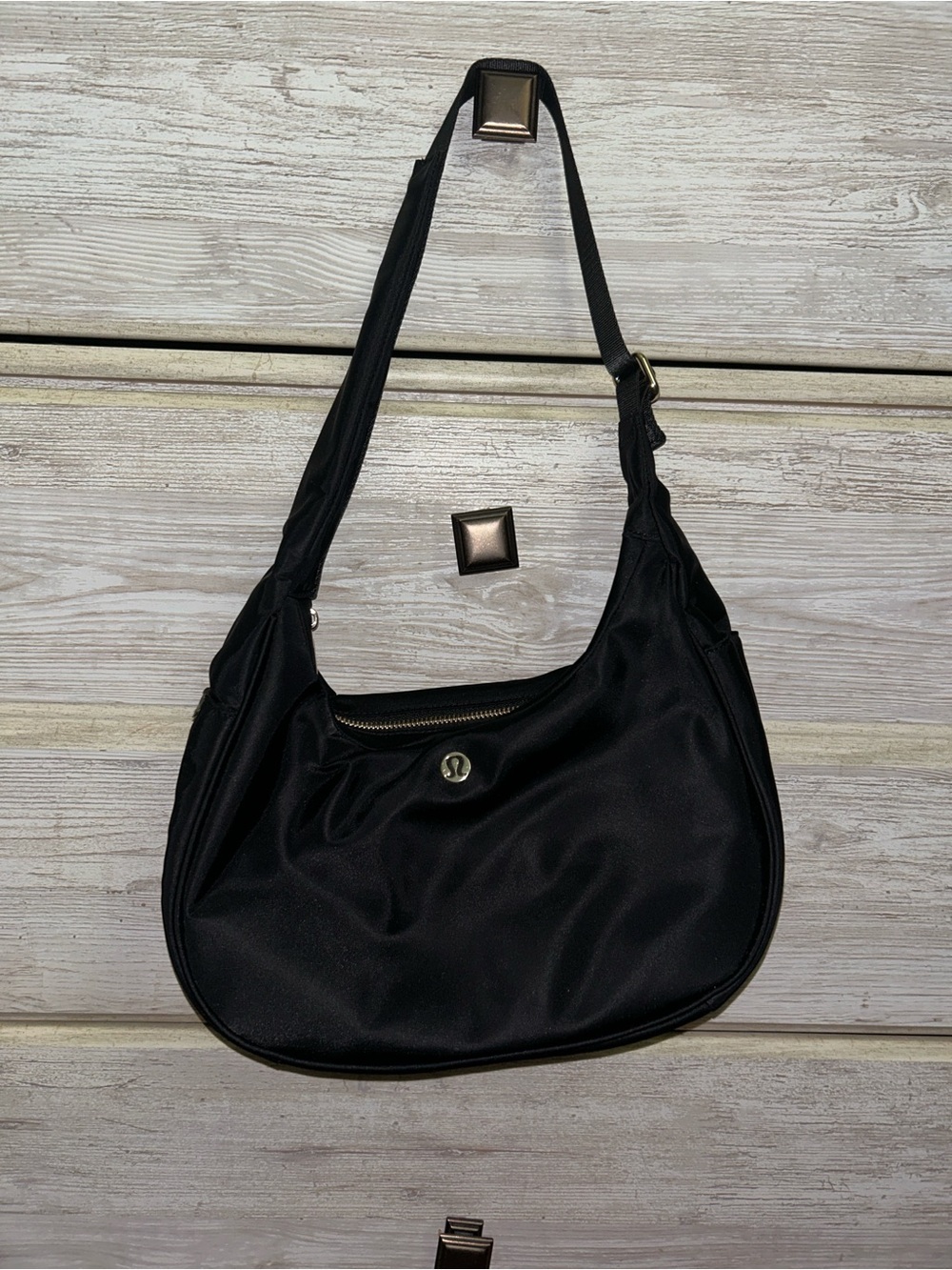 lululemon athletica Black Shoulder Bag with Zip Pocket